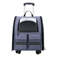 thumbnail image 3 of kusrkot Cat Trolley Sac à Dos Chenil avec Roue Sac à Main Respirant Sac de Transport violet, 3 of 9