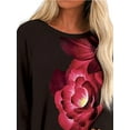 thumbnail image 3 of FASHIONWT Women's Colorful Printed Long Sleeve Round Neck Tops Loose Casual Flowvy T-Shirt, 3 of 4