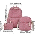thumbnail image 2 of Gingham Bow Quilted Backpack Set Lightweight Multi‑Compartment Casual Daypack with Crossbody Bag & Zipper Pouch Vintage Plaid Storage Backpack for Daily Commute Travel Craft Storage, 2 of 2