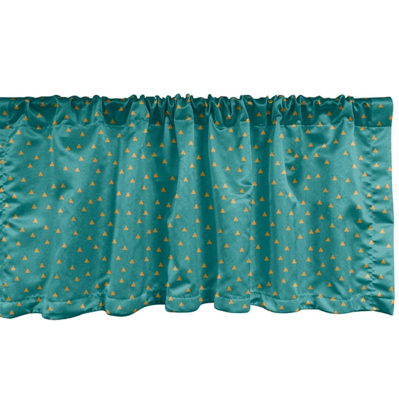Ambesonne Geometric Window Valance, Randomly Arranged Triangles Pattern Abstract Composition of Shapes, Curtain Valance for Kitchen Bedroom Decor with Rod Pocket, 54" X 12", Pale Sea Green Orange