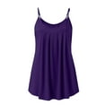 thumbnail image 5 of Purple Womens Summer Tops Women Pleated Top Shirt Spaghetti Strap Camisole Fit Casual Sleeveless Summer Tank Tops Fashion Shirt Going Out Tops for Women, 5 of 6