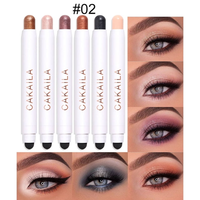 DPTALR High Light Eye Shadow Pen Lying Silkworm Pen Head Eye Shadow Stick Non Dizzy Eye Makeup Repair High Light Pen(6PCS)