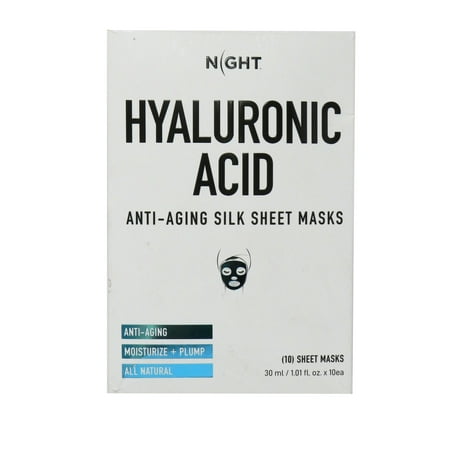 Night Skincare Hyaluronic Acid Anti-Aging Silk Sheet Masks 10 Count