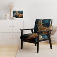 thumbnail image 2 of Designart « Gold Teal Abstract VORTEXs II » Fauteuil d'Appoint Rembourré à Motif Abstrait Doré - Fauteuil Moderne pour Chambre, 2 of 7