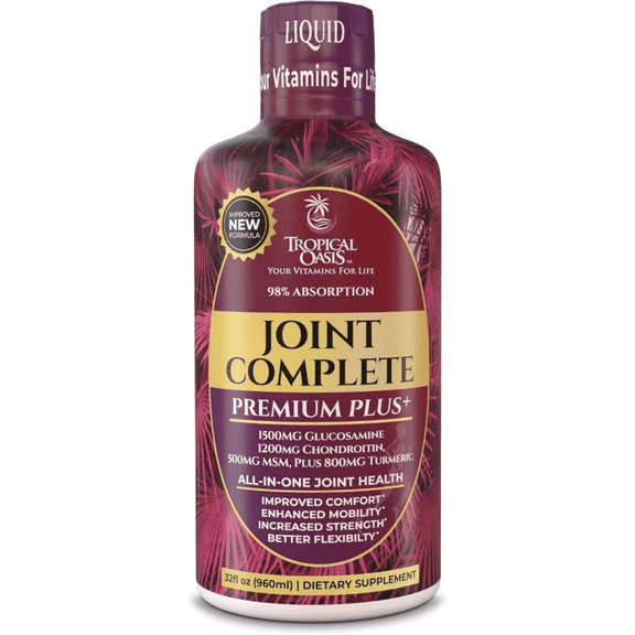 Tropical Oasis Joint Complete PLUS, Liquid Vitamin Supplement, 32 fl oz, 32 Servings