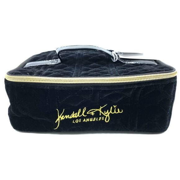 Kendall + Kylie Quilted Black Velvet Vanity Case