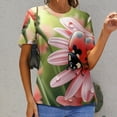 thumbnail image 6 of Ladybug Floral Print-3 T Shirts Basic T-Shirt Short Sleeve Ladies Tee Shirt Summer Graphic Clothing, 6 of 6