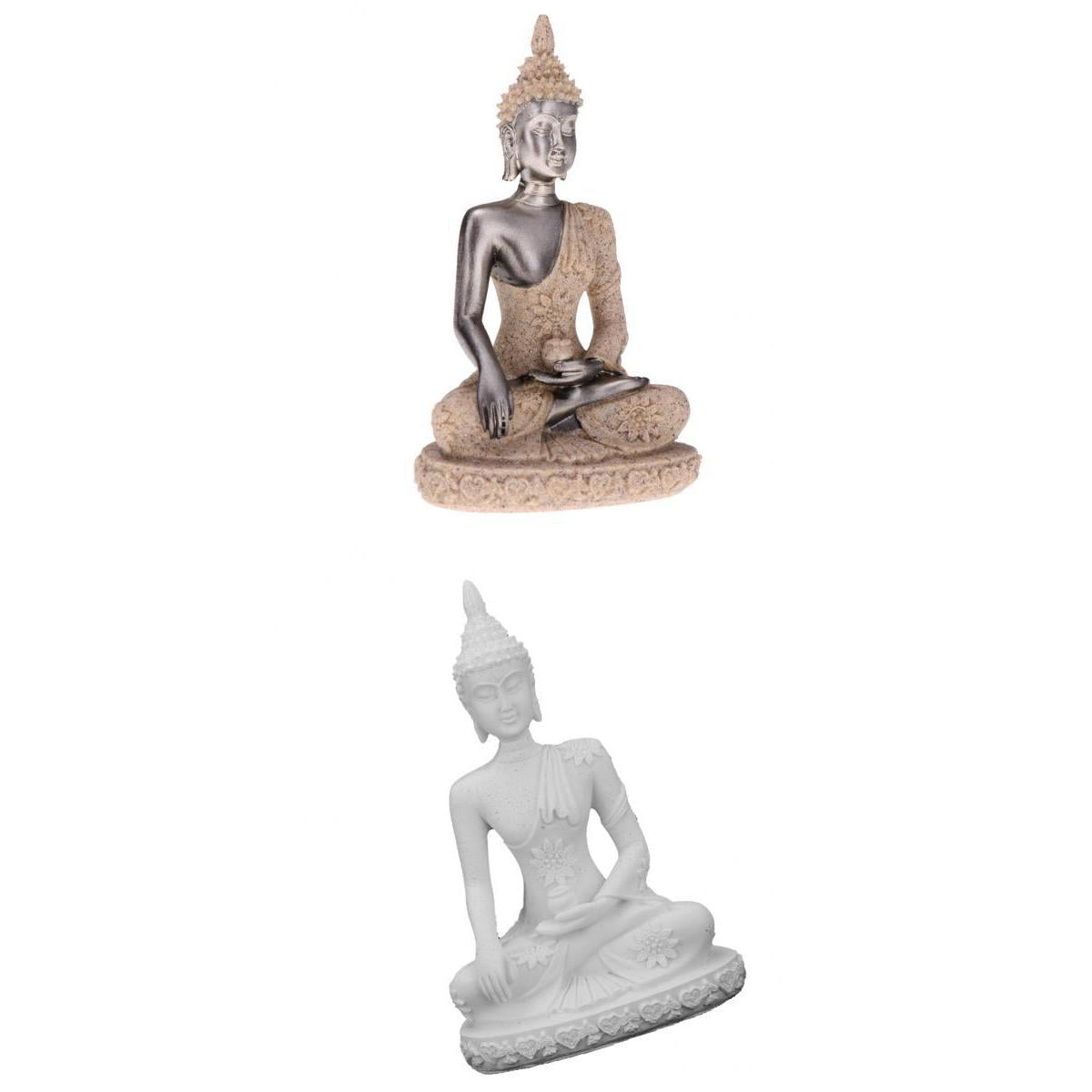 THAI BUDDHA Meditating Sitting Ornament Figurine Statue Miniature Deco Set-A 