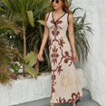 thumbnail image 3 of Vestido De Noche De Lujo Sin Mangas Para Mujer, Paisley Print Vestido De Fiesta, 3 of 5