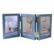 thumbnail image 1 of Retro Wooden Folding Rotating Picture Frame for 3 6" Photos for Unique Rustic Desktop (Blue), 1 of 2