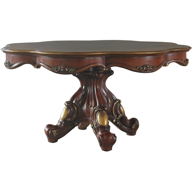 ACME Picardy Table à Manger Ronde en Bois de Chêne Cerisier
