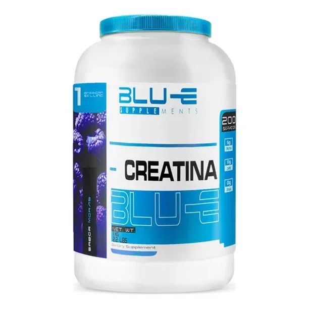 Creatina Monohidratada Blu-e 1 Kg Para 200 Servicios Sabor Mora