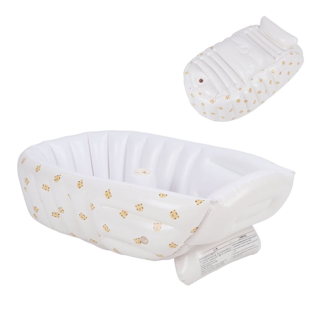 Bañera Para Bebé Con Bonitos Patrones De Dibujos Animados, Diseño De Brazo Biónico Para Soporte De Bebé, Inflable Portátil Para Playas, Piscinas Y Acampadas.