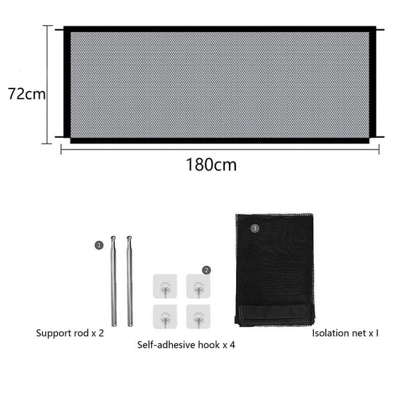 SANWOOD Pet Mesh Gate,House Doorways Stairs Retractable Portable Folding Mesh Magic Pet Safety Gate with Sticky Hook for Dogs Baby Kids,Safety