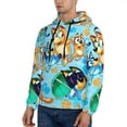 thumbnail image 4 of Saiise Bluey Men's Graphic Print Long Sleeve Drawstring Hoodie Pullover Sweatshirt-Medium, 4 of 6