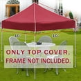 thumbnail image 2 of SUNNY Ez pop Up Canopy Replacement Top instant 10'X10' gazebo EZ canopy Cover patio pavilion sunshade plyester- Burgundy Color, 2 of 5
