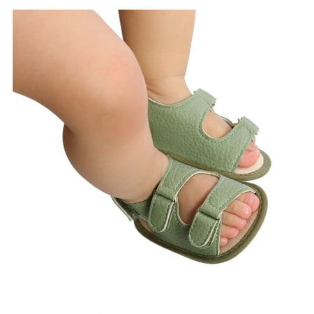 

Entyinea Soft Shoes Boys Sole Non-Slip Flat Prewalker Sandals Baby Walking Girls Rubber Baby Shoes Girl Sandals Size 13 Green 6 Months