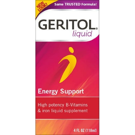 2 Pack Geritol Liquid Energy Support B-Vitamins & Iron Supplement 4 Oz