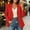 Red, variant on IUYRTFE Women's Collarless Open Front Blazer Long Sleeve Casual Workwear Jacket Solid Color
