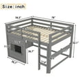 thumbnail image 2 of Harper & Bright Designs Full Size Loft Bed with Chalkboard and Built-in Bookshelf, Wood Loft Bed Frame with Ladder and Guardrails for Boys and Girls, Gray, 2 of 12