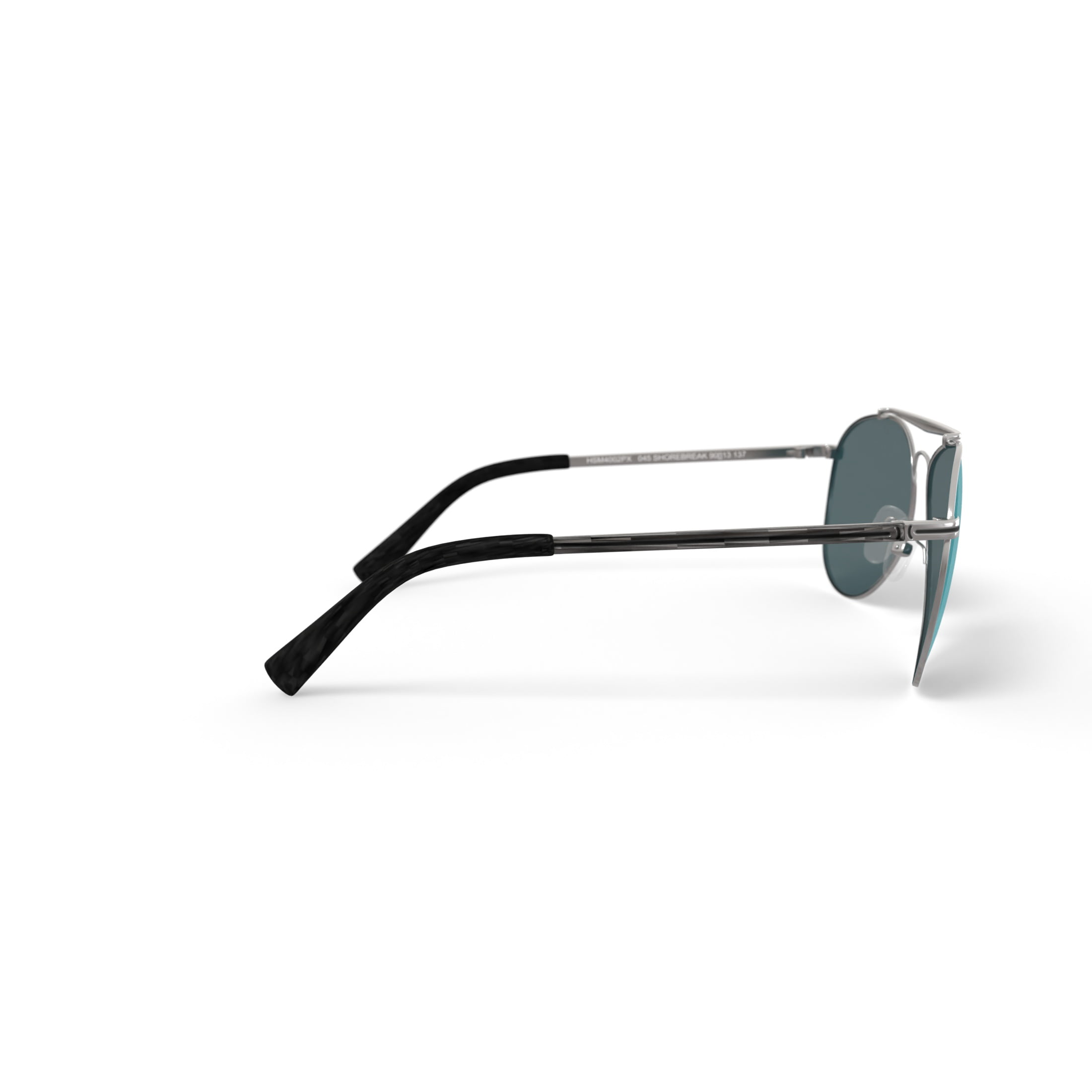 Hurley HSM4002P Sunglasses with Case, Shiny Silver, Aviator, Metal, 59-13-137