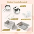 thumbnail image 2 of OLAKIDS Kids Kitchen Playset, Toddler Wooden Pretend Cooking Toy Set with Acrylic Drawing Board Ice Machine Dishwasher Cloth Drawer Stove Removable Sink Simulation Play Kitchen for Boys Girls, 2 of 10