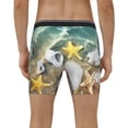 thumbnail image 4 of Picia Seashell On The Beach Pattern Men's Athletic Long Leg Briefs , Performance Stretch Underwear，Moisture-Wicking, 4 of 7