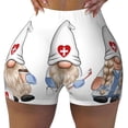 thumbnail image 2 of Uemuo Nurse doctor gnome Pattern Women Workout Impact Shorts Scrunch Butt Lifting Gym Shorts Seamless Booty Biker Shorts-Small, 2 of 8