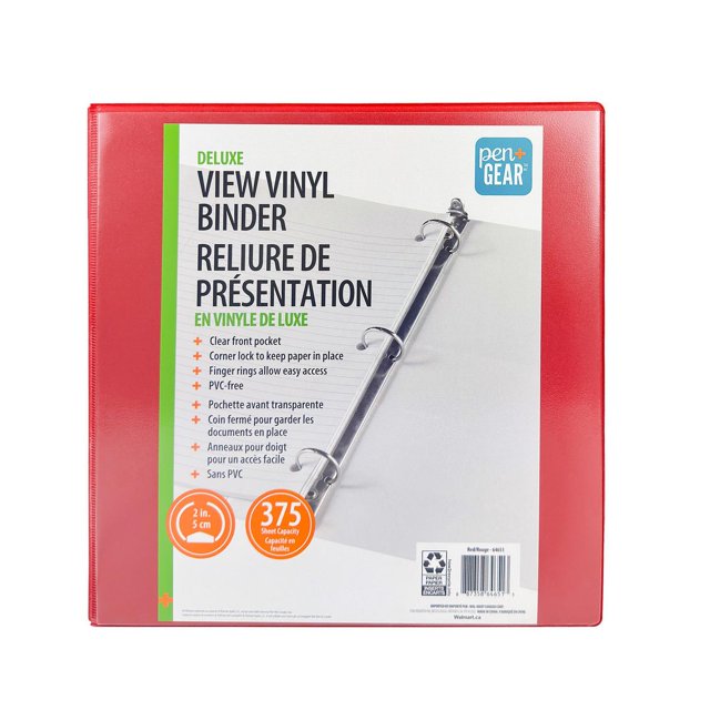 Pen + Gear Deluxe View Vinyl Binder