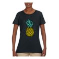 thumbnail image 2 of Wild Bobby, Trendy Tropical Pineapple, Fashion, Women Graphic Tee, Black, XX-Large, 2 of 4
