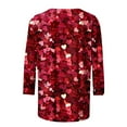 thumbnail image 5 of Sequins Shirts Tops for Womens Fashion Outfits 2025 Dressy Casual 3/4 Sleeve Tshirts Crewneck Tunic, 5 of 5