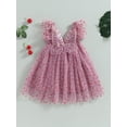 thumbnail image 2 of GXFC Toddler Girls Summer Dot Print Princess Dress Kids Girls Fly Sleeves Sling A-Line Tulle Dress Casual One Piece Dress for Beach Party 6M-4T, 2 of 7