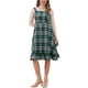 thumbnail image 2 of Vestido Vintage a Cuadros INSPIRE CHIC para Mujeres con Volantes Sin Mangas Cintura Ajustable A-Line Pinafore Overall Vestidos M Verde, 2 of 5