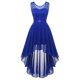 thumbnail image 2 of Vestido de cóctel sin mangas con estampado floral para mujer: elegante vestido de noche de dama de honor con abertura lateral para bodas y fiestas, 2 of 2