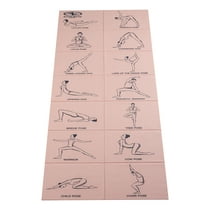 Athletic Works Folding Yoga Mat with Poses, Pink, 3mm