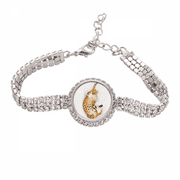 animal ocelot cat photograph Tennis Chain Anklet Bracelet Diamond Jewelry