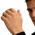 thumbnail image 4 of Flydeer Men Wedding Band Titanium Steel Yellow Men Rings Engagement Rings for Men Size 11, 4 of 6