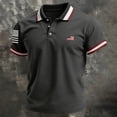thumbnail image 3 of American Flag Patriotic Polo Shirts for Men Us 250th Anniversary 4th Of July Golf Shirts Short Sleeve Freedom Usa Flag Polo Shirt Collared Button Independence Day Patriotic Golf Shirts,Gray XL, 3 of 3