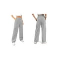 thumbnail image 3 of Females Sweatpants Fall Baggy Wide Leg Sweatpant Fleece Lined Straight Leg Sweat Pants Light Grey XXL, 3 of 6