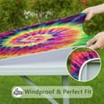 thumbnail image 6 of Colorful Tie Dye Pattern Square Fitted Tablecloth with Elastic Edge,Square Table Cover,Washable Elastic Table Cover for Home Kitchen Party Decor 34"x34", 6 of 6