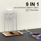 thumbnail image 2 of Regleta de pared USB POWERIVER con 5 tomas de CA y 4 puertos USB, 1680 J, 2 of 7