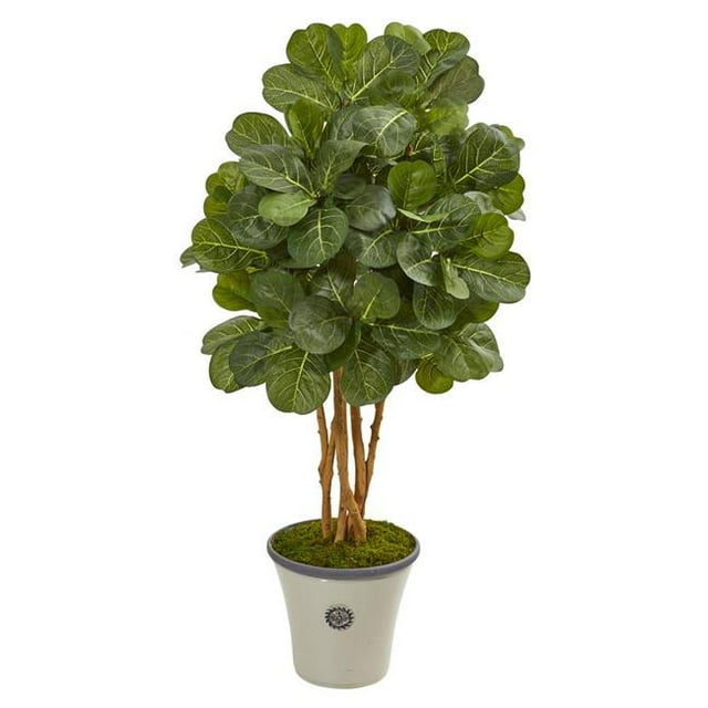 Nearly Natural 9867 57 in. Fiddle Leaf Fig Artificial Tree in Decorative Planter
