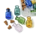 thumbnail image 3 of 1 box 10pcs 5 colors Square Glass Cork Bottles Ornament Glass Empty Wishing Bottles DIY Vials for Pendant Decorations Mixed color 1.4x1.4x2.3cm 2pcs/color Glass, 3 of 8