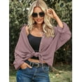 thumbnail image 5 of Zeagoo Button Down Shirts for Women Waffle Boyfriend Work Shacket Loose Long Sleeve Collared Fall Tops, 5 of 7