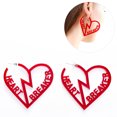 thumbnail image 4 of Pendant Earrings Fashion Pierced Letter Heart Shape Drop Earrings for Women, 4 of 10