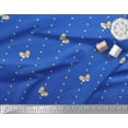 thumbnail image 3 of Soimoi Blue Cotton Cambric Fabric Dot & Honey Bee Insect Decor Fabric Printed Yard 42 Inch Wide, 3 of 3