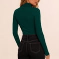 thumbnail image 4 of Perfectbot Women's Long Sleeve Tee Turtleneck Ribbed Knit Stretchable Top Fitted Basic Layering Shirt, 4 of 6