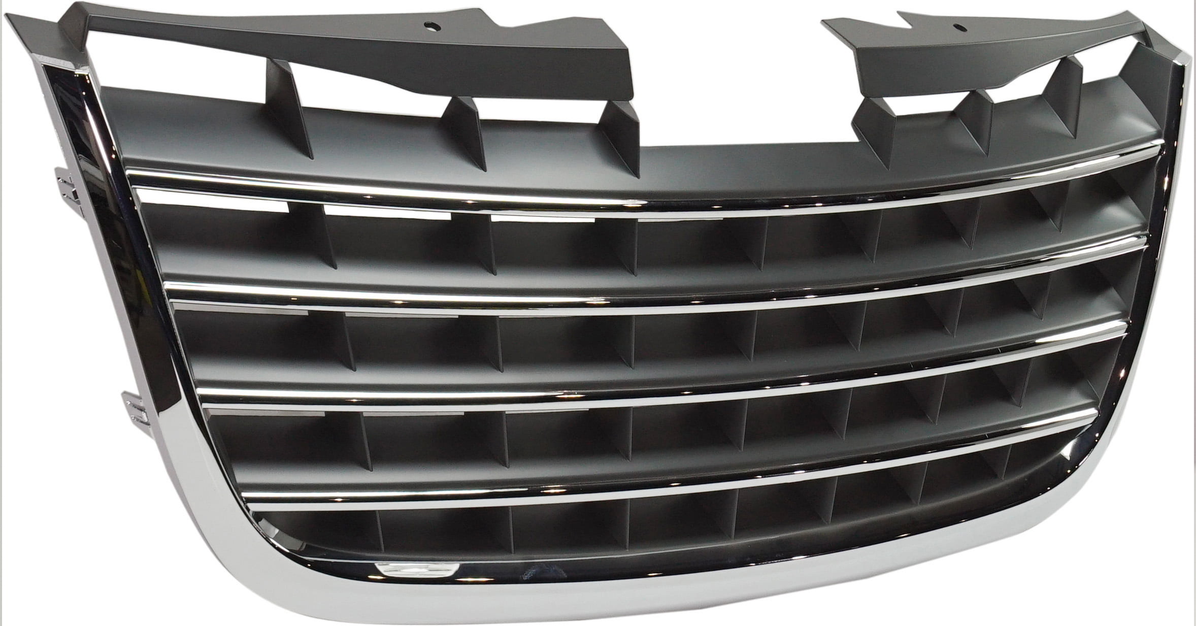 Grille Assembly Compatible With 2008-2010 Chrysler Town and Country Chrome Shell w/ Gray Insert
