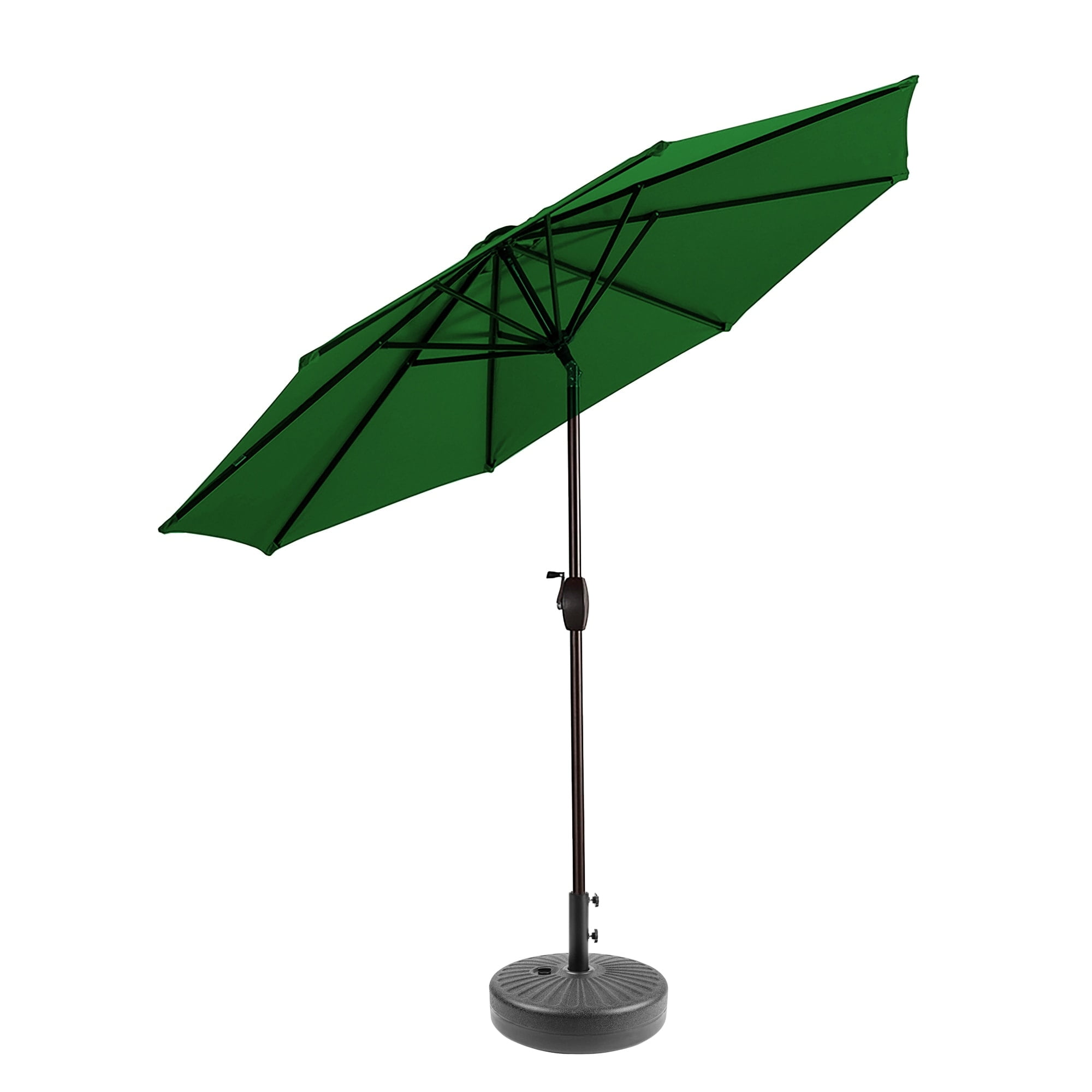 Polytrends Holme 9-foot Patio Umbrella and Base Stand Dark Green