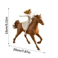 thumbnail image 2 of Resin Horse Figurine with Girl Riding - Handcrafted Desktop Ornament for Home Decor, 6.7 x 3.9 x 6.7 Inches, 1 Piece, 2 of 7